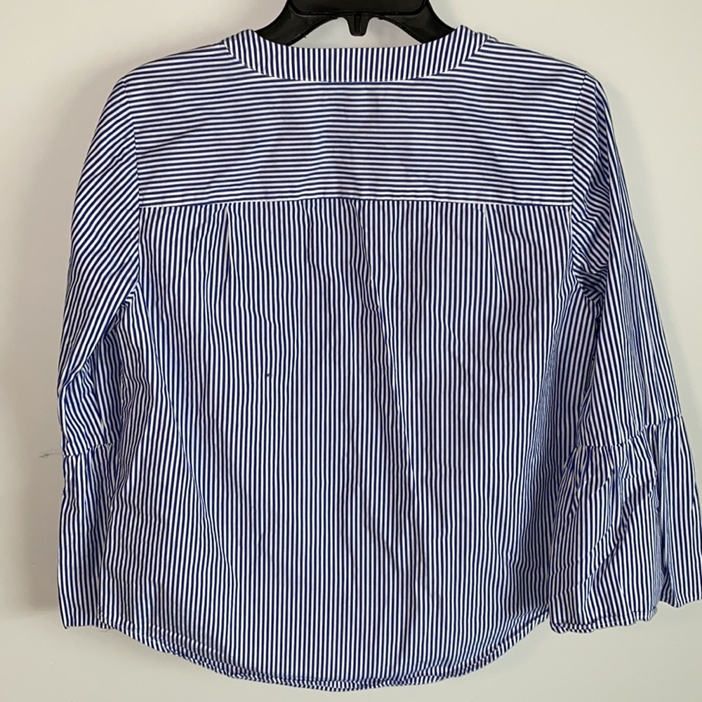 J Crew Stripe Bell Sleeve Strip Top - Picture 4 of 6